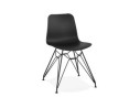 CH01720BLBL 5420072055732 Chaise design GAUDY noire style industriel avec pied en métal noir