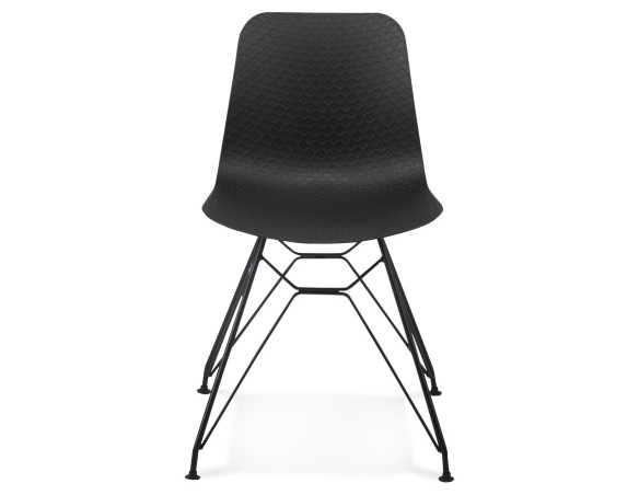 Chaise design GAUDY noire style industriel avec pied en métal noir