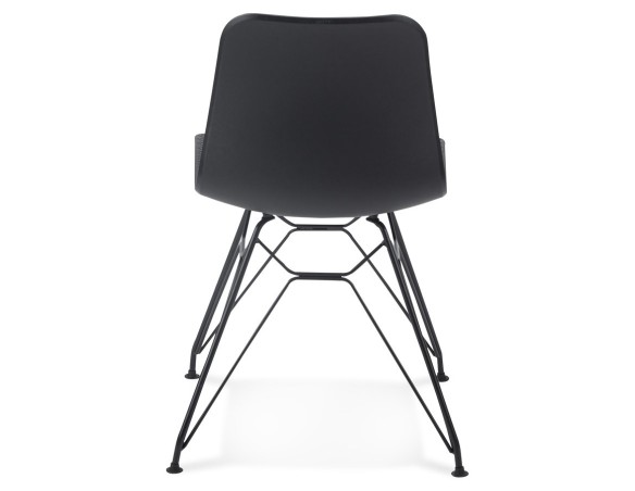 Chaise design GAUDY noire style industriel avec pied en métal noir