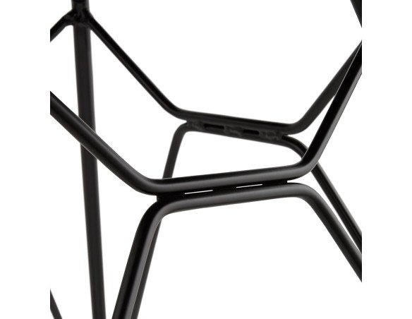 Chaise design GAUDY noire style industriel avec pied en métal noir