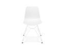 Chaise moderne GAUDY blanche avec pied en métal blanc