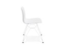 Chaise moderne GAUDY blanche avec pied en métal blanc
