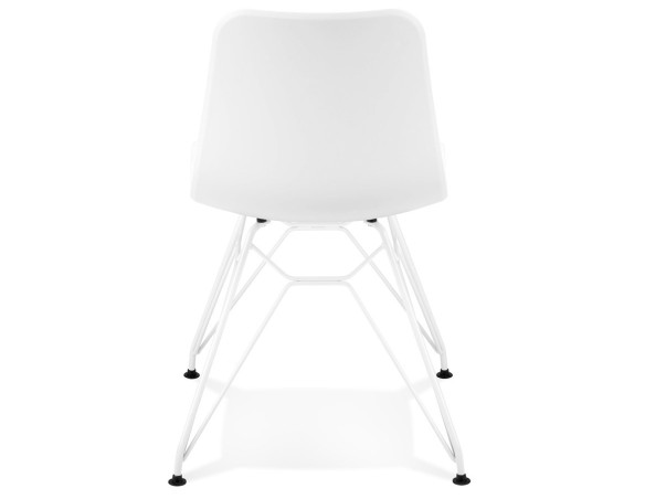 Chaise moderne GAUDY blanche avec pied en métal blanc