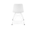 Chaise moderne GAUDY blanche avec pied en métal blanc