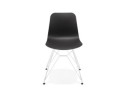 Chaise moderne GAUDY noire avec pied en métal blanc