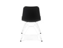 Chaise moderne GAUDY noire avec pied en métal blanc