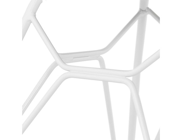 Chaise moderne GAUDY noire avec pied en métal blanc