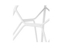 Chaise moderne GAUDY noire avec pied en métal blanc