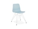 CH01970BUWH 5420072059051 Chaise moderne GAUDY bleue avec pied en métal blanc