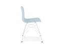 Chaise moderne GAUDY bleue avec pied en métal blanc