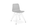 CH01980GRWH 5420072059075 Chaise moderne GAUDY grise avec pied en métal blanc