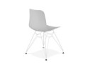 Chaise moderne GAUDY grise avec pied en métal blanc