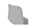 Chaise moderne GAUDY grise avec pied en métal blanc