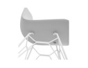 Chaise moderne GAUDY grise avec pied en métal blanc