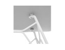 Chaise moderne GAUDY grise avec pied en métal blanc