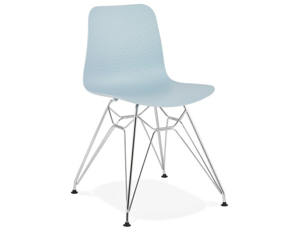 CH02000BUCH 5420072059112 Chaise design GAUDY bleue avec pied en métal chromé