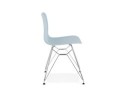 Chaise design GAUDY bleue avec pied en métal chromé