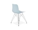 Chaise design GAUDY bleue avec pied en métal chromé