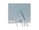 Chaise design GAUDY bleue avec pied en métal chromé