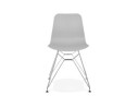 Chaise design GAUDY grise avec pied en métal chromé