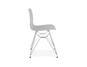Chaise design GAUDY grise avec pied en métal chromé