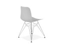 Chaise design GAUDY grise avec pied en métal chromé