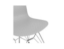 Chaise design GAUDY grise avec pied en métal chromé