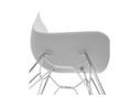 Chaise design GAUDY grise avec pied en métal chromé
