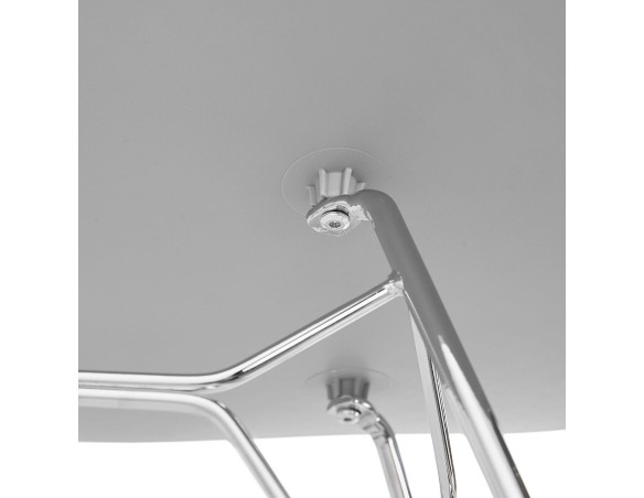 Chaise design GAUDY grise avec pied en métal chromé