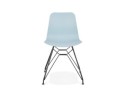 Chaise design GAUDY bleue style industriel avec pied en métal noir