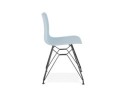 Chaise design GAUDY bleue style industriel avec pied en métal noir