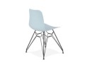 Chaise design GAUDY bleue style industriel avec pied en métal noir