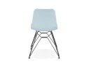 Chaise design GAUDY bleue style industriel avec pied en métal noir