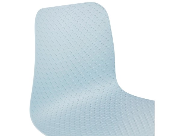 Chaise design GAUDY bleue style industriel avec pied en métal noir