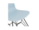 Chaise design GAUDY bleue style industriel avec pied en métal noir