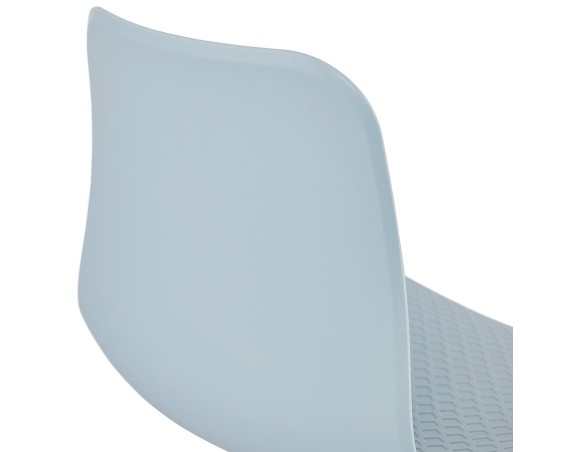 Chaise design GAUDY bleue style industriel avec pied en métal noir