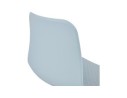 Chaise design GAUDY bleue style industriel avec pied en métal noir