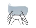 Chaise design GAUDY bleue style industriel avec pied en métal noir