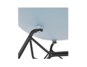Chaise design GAUDY bleue style industriel avec pied en métal noir