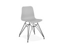 CH02040GRBL 5420072059198 Chaise design GAUDY grise style industriel avec pied en métal noir