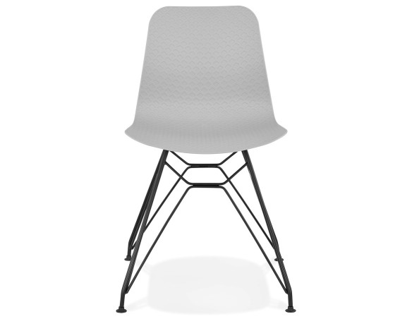 Chaise design GAUDY grise style industriel avec pied en métal noir