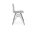 Chaise design GAUDY grise style industriel avec pied en métal noir
