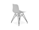 Chaise design GAUDY grise style industriel avec pied en métal noir