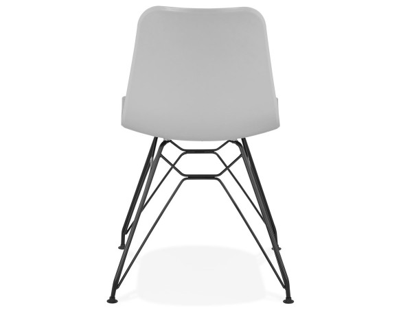 Chaise design GAUDY grise style industriel avec pied en métal noir