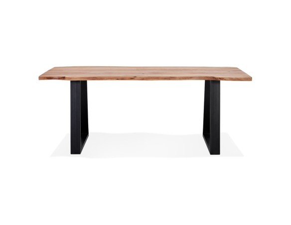 Table de salle à manger style industriel RAFA en bois massif et métal - 200x95 cm