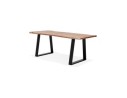 Table de salle à manger style industriel RAFA en bois massif et métal - 200x95 cm