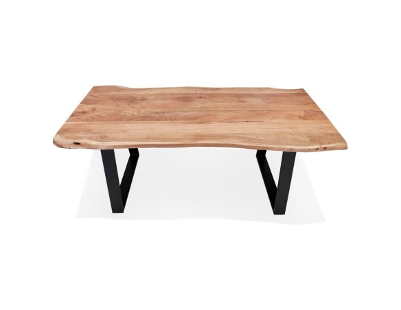 Table de salle à manger style industriel RAFA en bois massif et métal - 200x95 cm