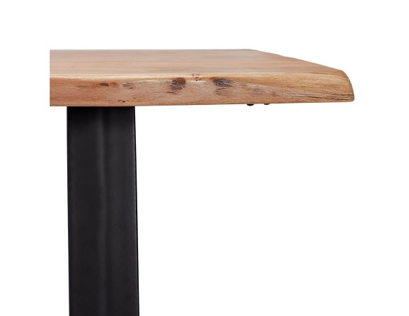 Table de salle à manger style industriel RAFA en bois massif et métal - 200x95 cm