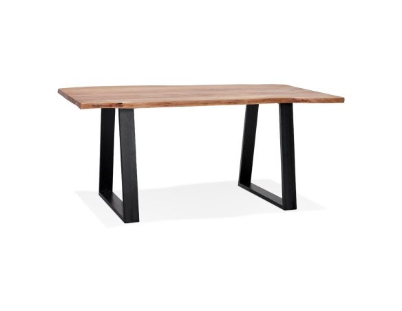DT02310NABL 5404028304723 Table de salle à manger style industriel RAFA en bois massif et métal - 160x90 cm