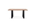 Table de salle à manger style industriel RAFA en bois massif et métal - 160x90 cm